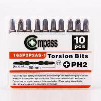 COMPASS(콤파스) 10PCS PH2 십자 토션비트 10개판매 65mm- 165p2p2as-1 - P2 X 65mm