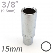 [중고제품] 탑툴 ( TOPTUL ) 3/8인치 (9.5mm) 12각 롱 핸드소켓 15mm